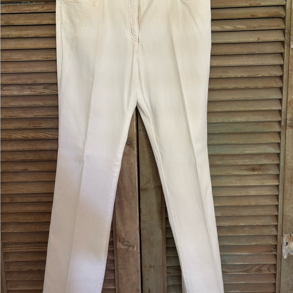 Cream Straight-Leg Pants